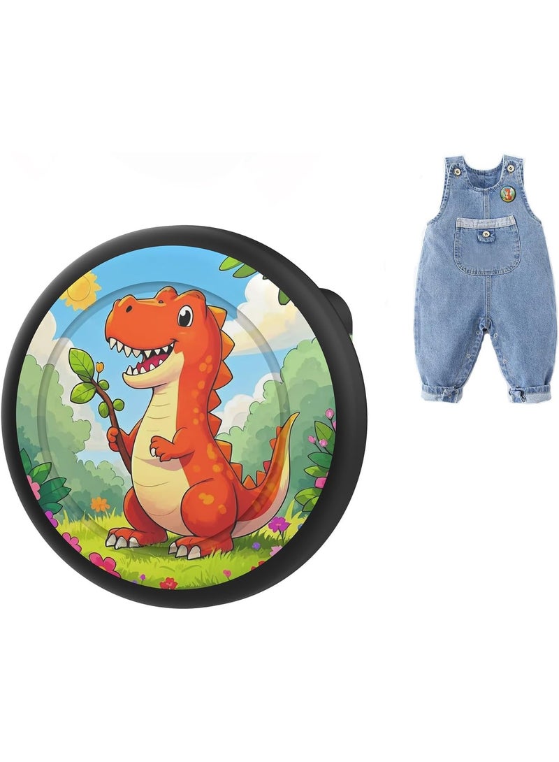 Ecosystem Case Hidden for Airtag, Holder Protective Cover for Apple AirTag, Wearable GPS Tracker Cases for Child, Elderly, Pets Collar, Clothes, Backpacks (red dinosaur)